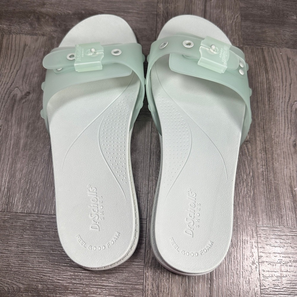 Dr. Scholls Womens Slide Sandals Size 10 Seafoam Green Jelly Slip On NEW - Picture 6 of 8